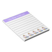 Speciaal gepersonaliseerde Cute Rainbow Unicorn Cu Notitieblok (Schuin)