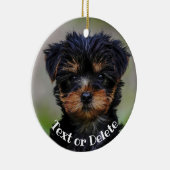 Speciaal gepersonaliseerde Cute Yorkie Puppy Keramisch Ornament (Rechts)