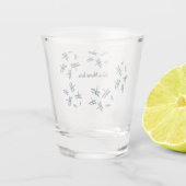 Speciaal gepersonaliseerde dansende Blauwe Dragonf Shot Glas (Achterkant)