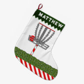Speciaal gepersonaliseerde Disc Golf Holiday Gift Grote Kerstsok (Voorkant (Hangend))
