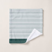 Speciaal gepersonaliseerde donkergroene stripte fa bad handdoek (Wasdoekje)
