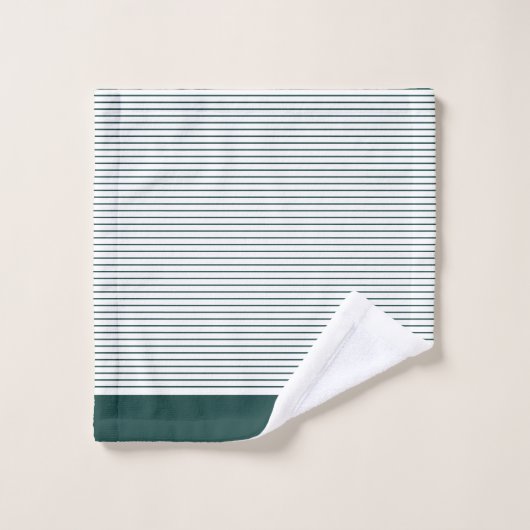 Speciaal gepersonaliseerde donkergroene stripte fa bad handdoek (Wasdoekje)