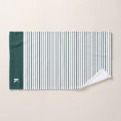 Speciaal gepersonaliseerde donkergroene stripte fa bad handdoek (Handdoek)