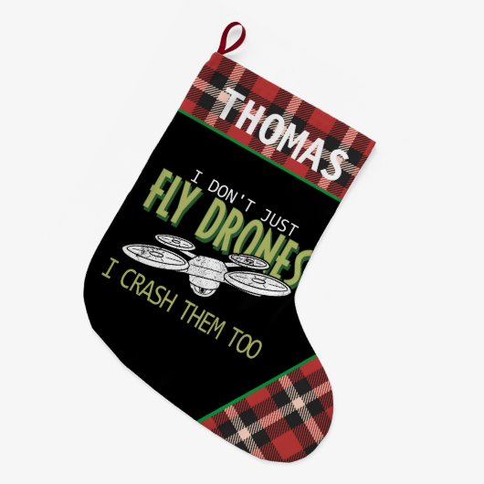 Speciaal gepersonaliseerde drone Fly Crash Multiro Grote Kerstsok (Voorkant (Hangend))