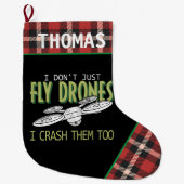 Speciaal gepersonaliseerde drone Fly Crash Multiro Grote Kerstsok (Voorkant)