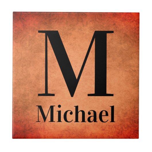 Speciaal gepersonaliseerde eenvoudige monogrammed  tegeltje (Voorkant)