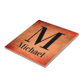 Speciaal gepersonaliseerde eenvoudige monogrammed  tegeltje (Zijkant)