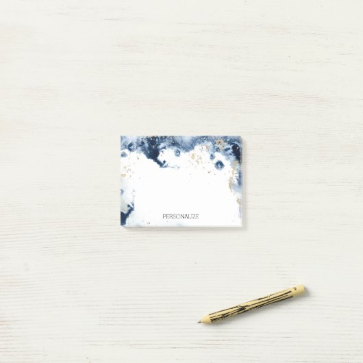 Speciaal gepersonaliseerde Elegant Waterverf Gold  Post-it® Notes (Op bureau)