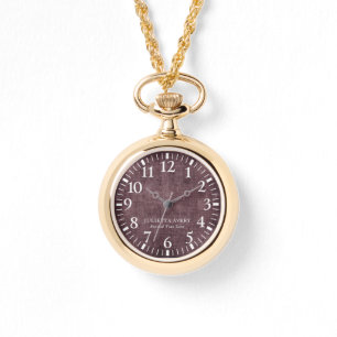 Speciaal gepersonaliseerde elegante Paarse-wijnlij Horloge