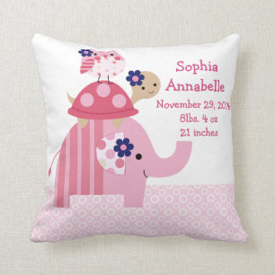 Speciaal gepersonaliseerde "Ellie Elephant/Turtle/ Kussen