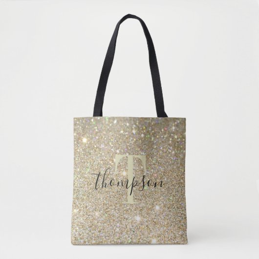 Speciaal gepersonaliseerde Faux Glitter Canvas tas (Voorkant)