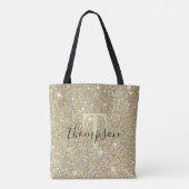 Speciaal gepersonaliseerde Faux Glitter Canvas tas (Achterkant)