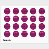 Speciaal gepersonaliseerde favoriete maroon Magent Ronde Sticker (Vel)