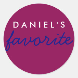 Speciaal gepersonaliseerde favoriete maroon Magent Ronde Sticker