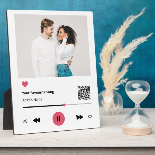 Speciaal gepersonaliseerde favoriete song tabletop fotoplaat (Zijkant)