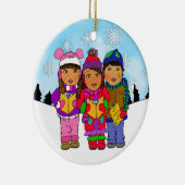 Speciaal gepersonaliseerde feestdag voor kerstkaar keramisch ornament (Rechts)