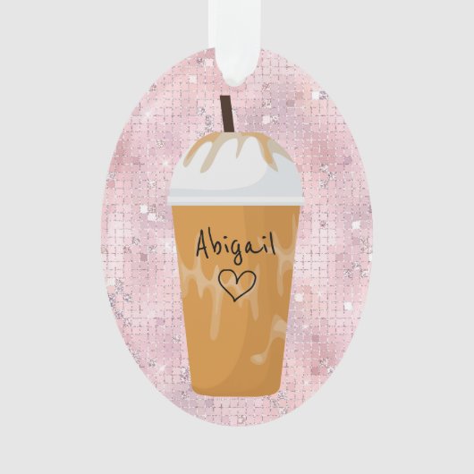 Speciaal gepersonaliseerde feestdag voor koffie ornament (voorkant)