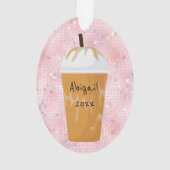 Speciaal gepersonaliseerde feestdag voor koffie ornament (achterkant)