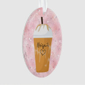 Speciaal gepersonaliseerde feestdag voor koffie ornament (voorkant)