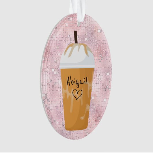 Speciaal gepersonaliseerde feestdag voor koffie ornament (voorkant)