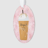 Speciaal gepersonaliseerde feestdag voor koffie ornament (voorkant)