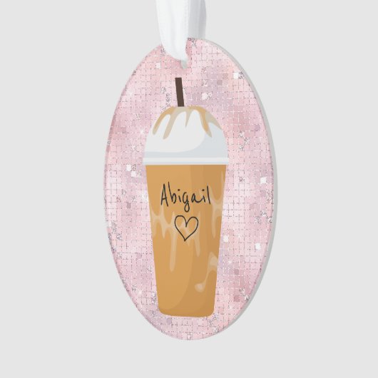 Speciaal gepersonaliseerde feestdag voor koffie ornament (voorkant)