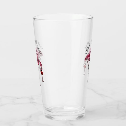 Speciaal gepersonaliseerde Flamingo Wine Drinker N Glas (Rechts)