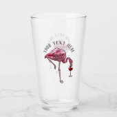 Speciaal gepersonaliseerde Flamingo Wine Drinker N Glas (Voorkant)