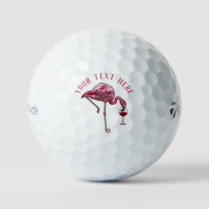 Speciaal gepersonaliseerde Flamingo Wine Drinker N Golfballen