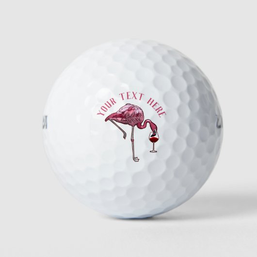 Speciaal gepersonaliseerde Flamingo Wine Drinker N Golfballen (Voorkant)