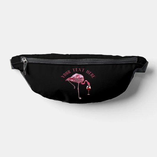 Speciaal gepersonaliseerde Flamingo Wine Drinker N Heuptasje (Liggend)