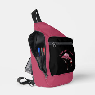 Speciaal gepersonaliseerde Flamingo Wine Drinker N Sling Bag