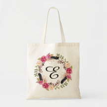 Speciaal gepersonaliseerde Floral Canvas tas Bride