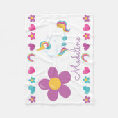 Speciaal gepersonaliseerde Floral Slaping Baby Uni Fleece Deken (Voorkant)