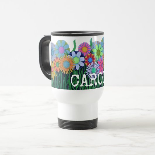 Speciaal gepersonaliseerde fluiter van klare kleur reisbeker (Voorkant links)