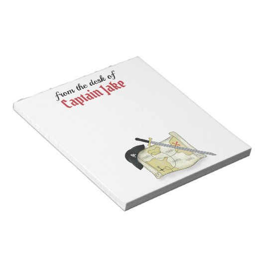 Speciaal gepersonaliseerde Fun Funny Pirate Map Cu Notitieblok (Schuin)