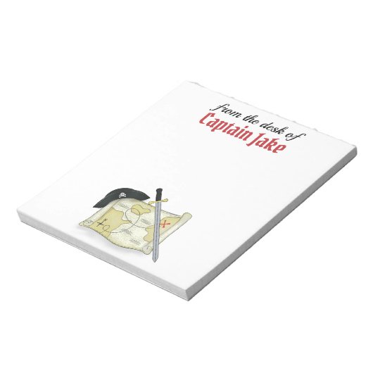 Speciaal gepersonaliseerde Fun Funny Pirate Map Cu Notitieblok (Linkerzijde)