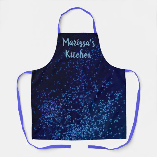 Speciaal gepersonaliseerde Fun Midnite Blue Confet Schort (Voorkant)