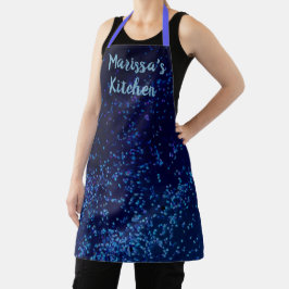 Speciaal gepersonaliseerde Fun Midnite Blue Confet Schort