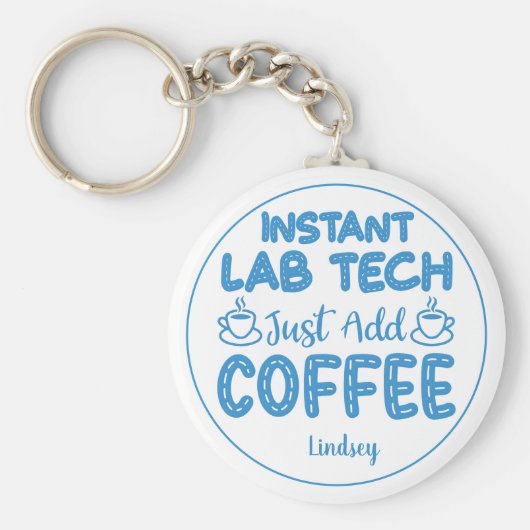 Speciaal gepersonaliseerde Funny Blue Lab-technicu Sleutelhanger (Voorkant)