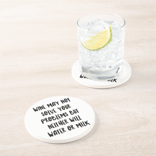 Speciaal gepersonaliseerde Funny Wine Bar Quottes  Zandsteen Onderzetter (Zijkant)