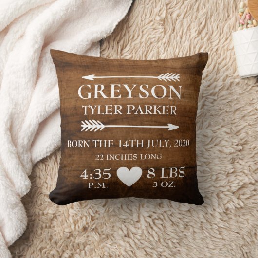 Speciaal gepersonaliseerde geboorte Stats Baby Nur Kussen (Deken)