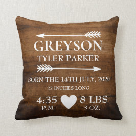 Speciaal gepersonaliseerde geboorte Stats Baby Nur Kussen