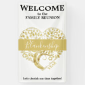 Speciaal gepersonaliseerde gezinshereniging Gold H Spandoek (Verticaal)