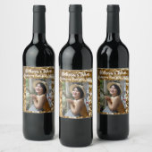 Speciaal gepersonaliseerde Gold Crinkle Folie Spar Wijn Etiket (Flessen)