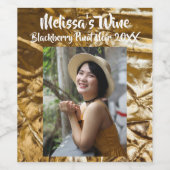 Speciaal gepersonaliseerde Gold Crinkle Folie Spar Wijn Etiket (Enkel label)