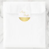 Speciaal gepersonaliseerde Gold Merry en heldere S Ronde Sticker (Tas)