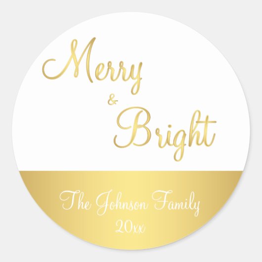 Speciaal gepersonaliseerde Gold Merry en heldere S Ronde Sticker (Voorkant)