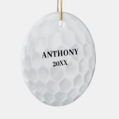 speciaal gepersonaliseerde golfbal kerst keramisch ornament (Rechts)