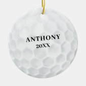 speciaal gepersonaliseerde golfbal kerst keramisch ornament (Voorkant)